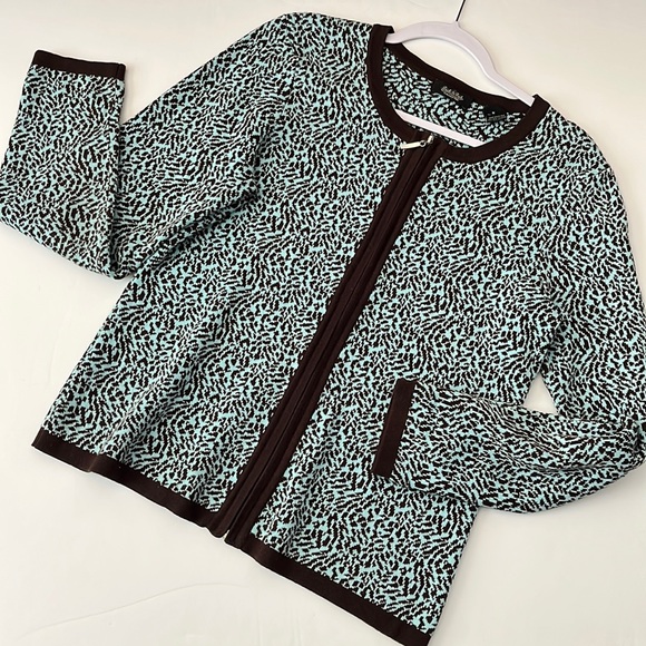 Peck & Peck Sweaters - Peck & Peck brown zip cardigan size medium